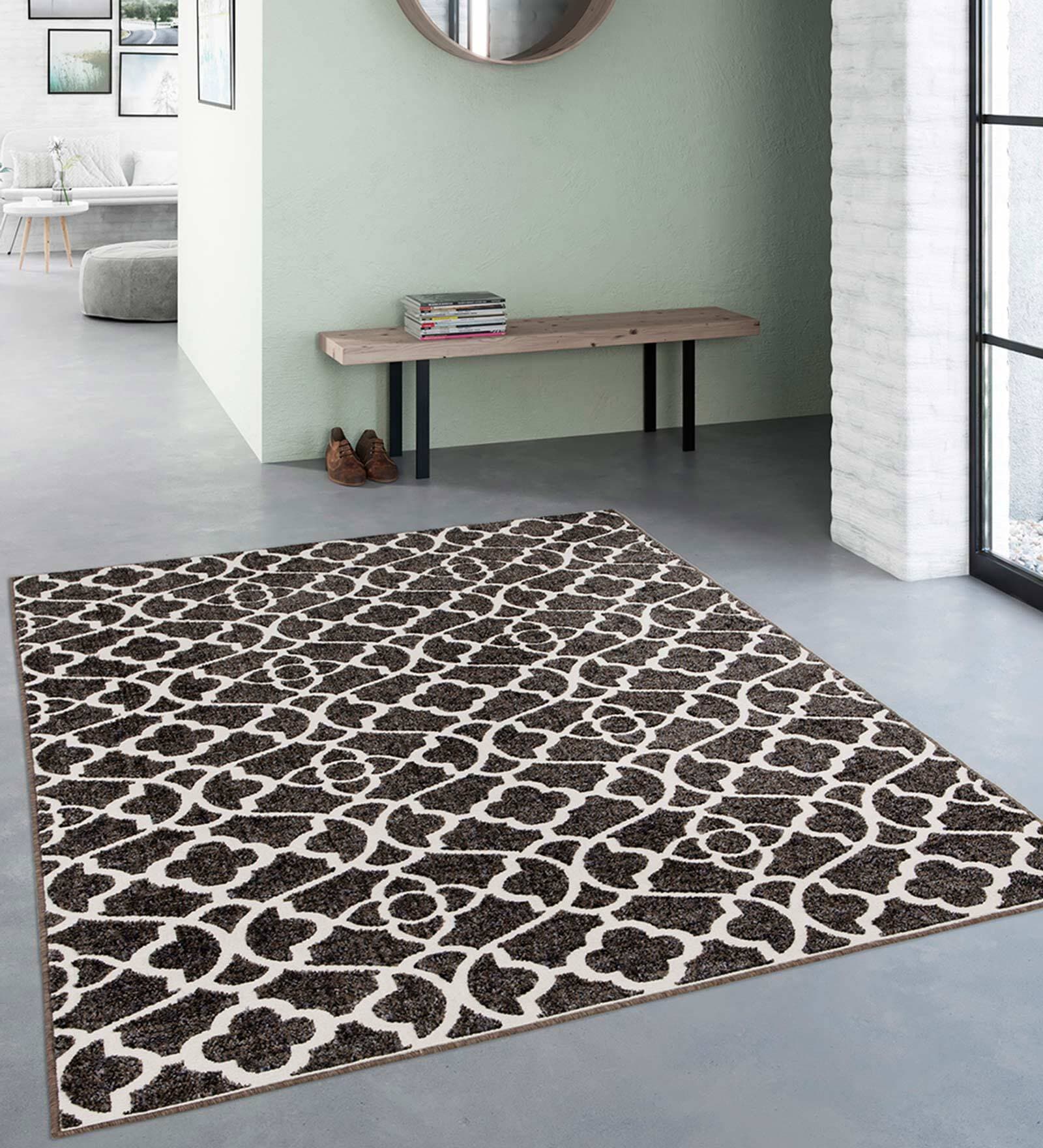 Geometric Pattern Polypropylene 5 x 2 Feet Machine Made Runners