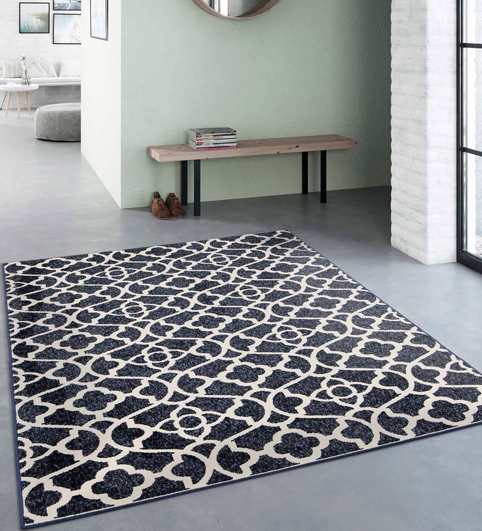 Geometric Pattern Polypropylene 5 x 2 Feet Machine Made Runners