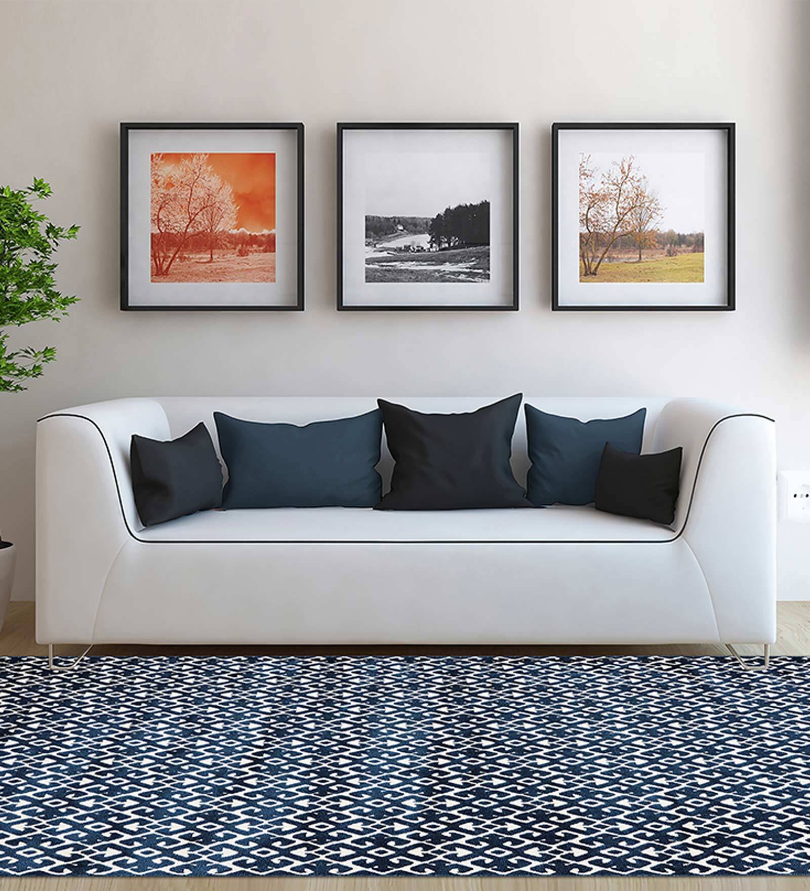 Geometric Pattern Polypropylene 5 x 2 Feet Machine Made Runners