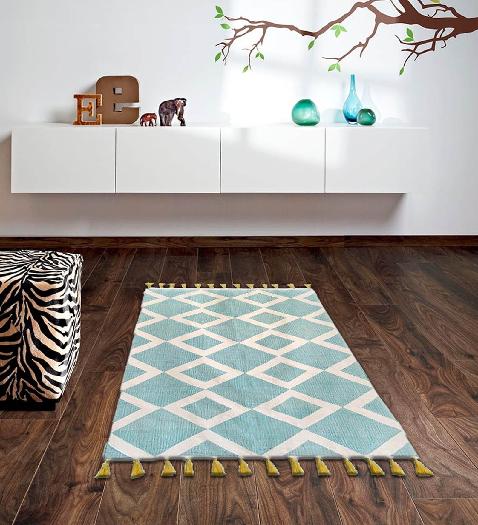 Biloxi Geometric Pattern Wool & Cotton Hand Tufted 4 X 6 Feet Carpet
