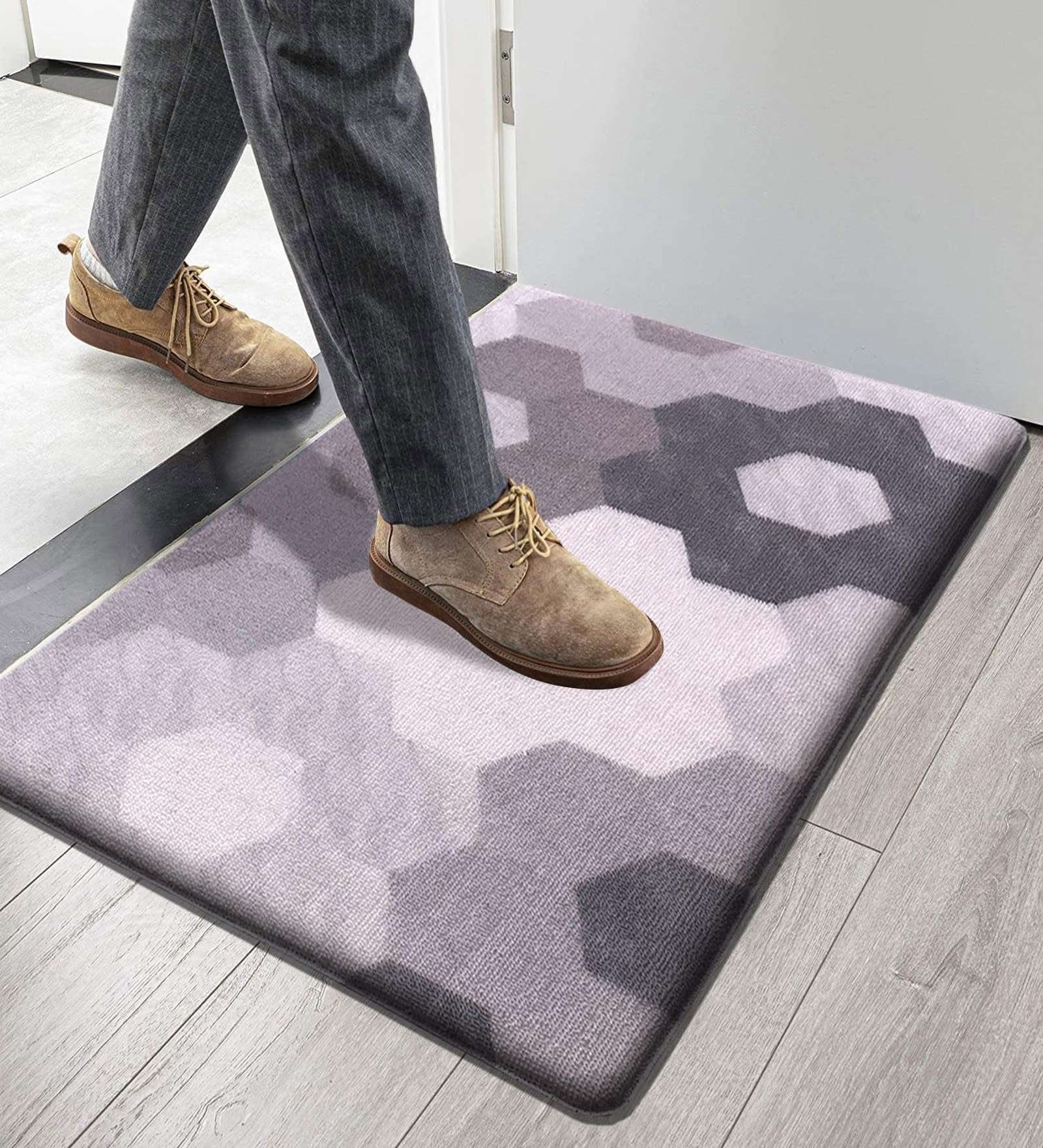 Geometric PVC 18x30 Inches Anti Skid Door Mat