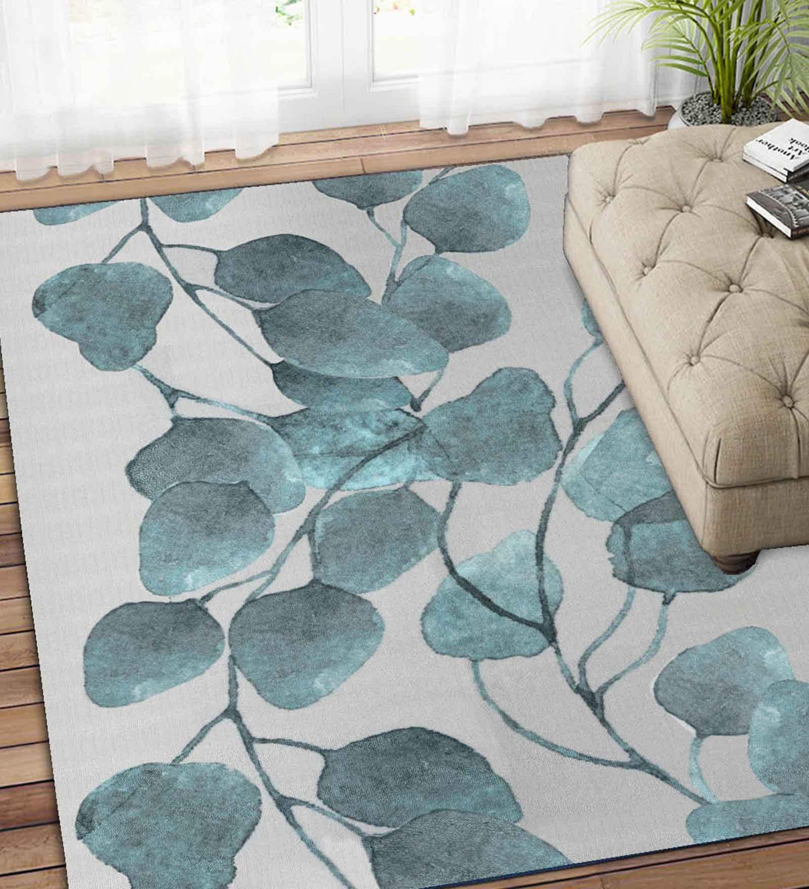 Multicolor Floral Polyester 4 ft x 6 ft Machine Made Carpet