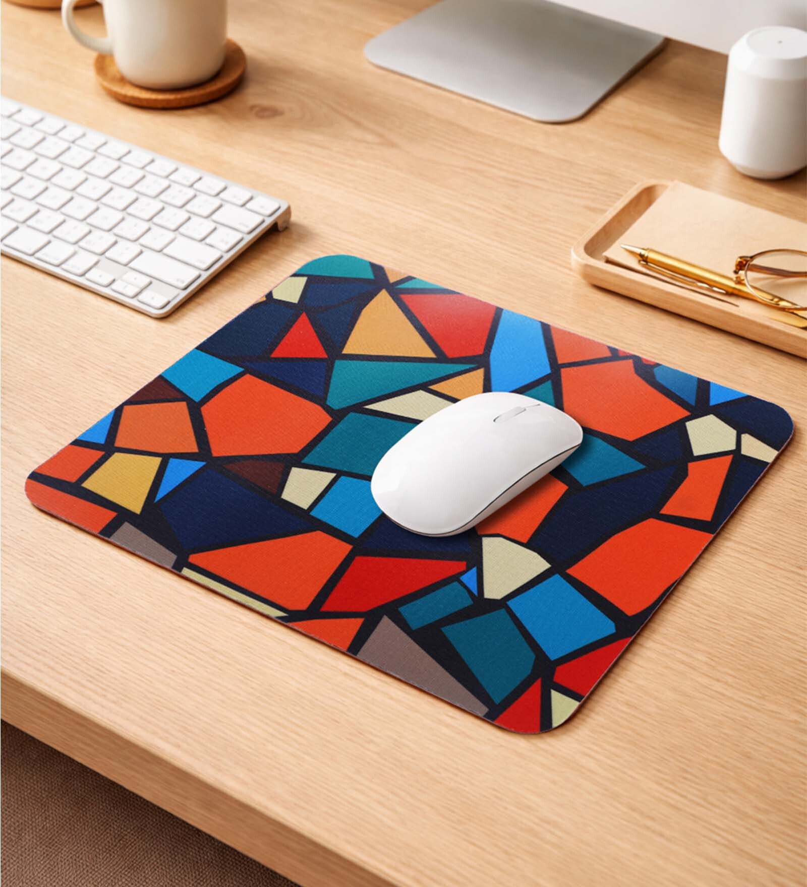 Geometrical Printed Rectangle Mousepad
