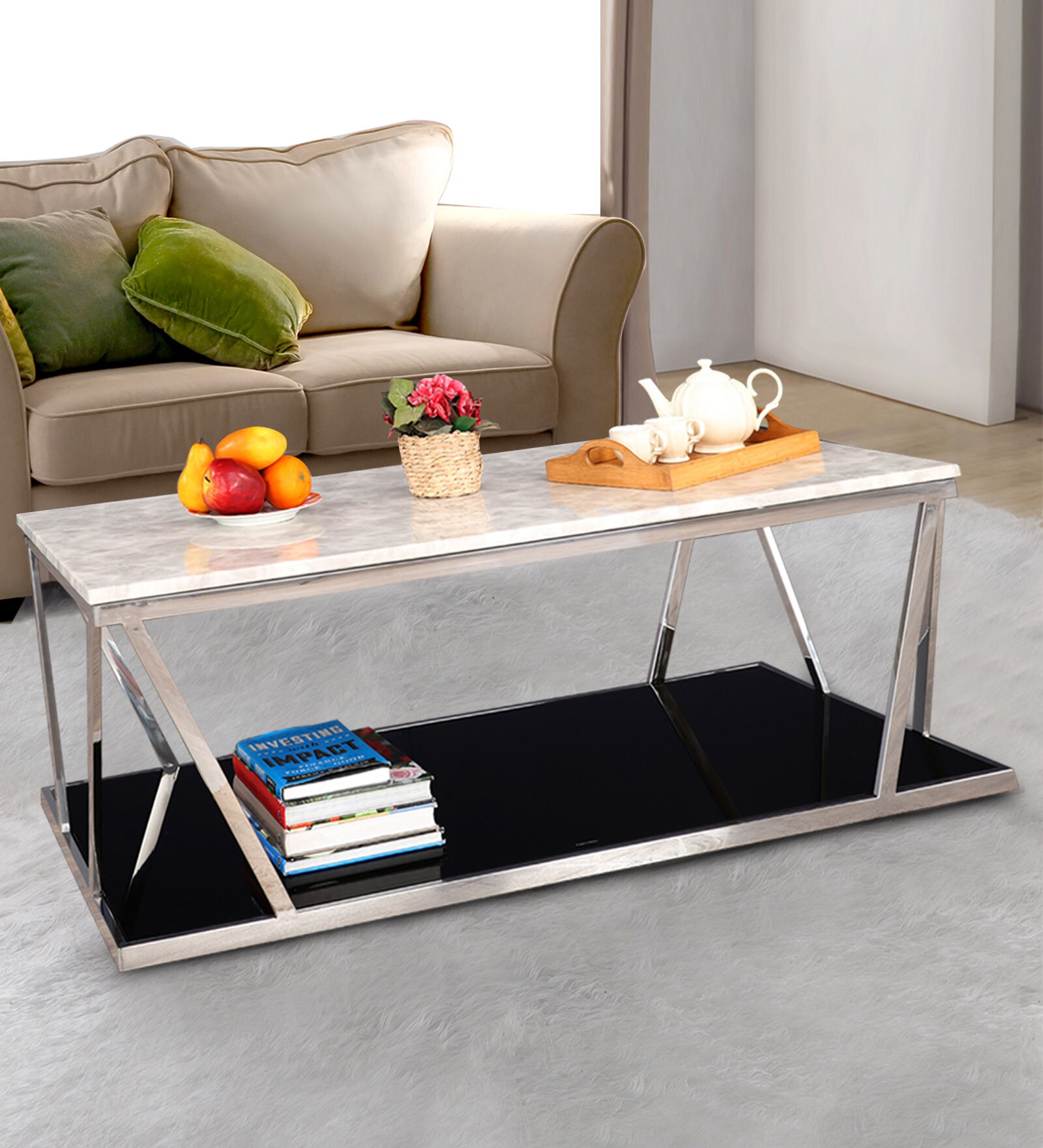 Buy Gerald Marble Top Coffee Table By HomeTown Online Contemporary