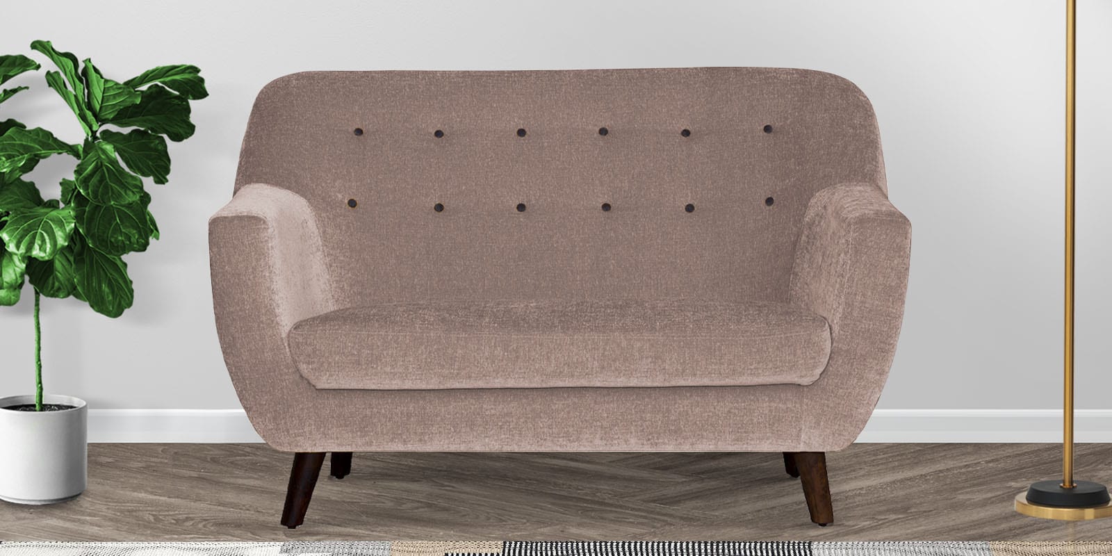 German Fabric 2 Seater Sofa In Kadhi Beige Colour