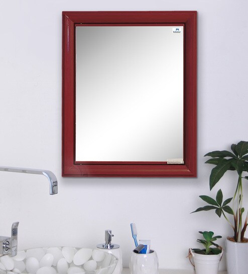 Buy Plastic Maroon 5 Compartment Bathroom Cabinet With Mirror L