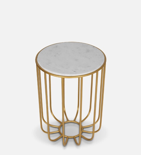 Geneva Metal End Table in Gold Finish