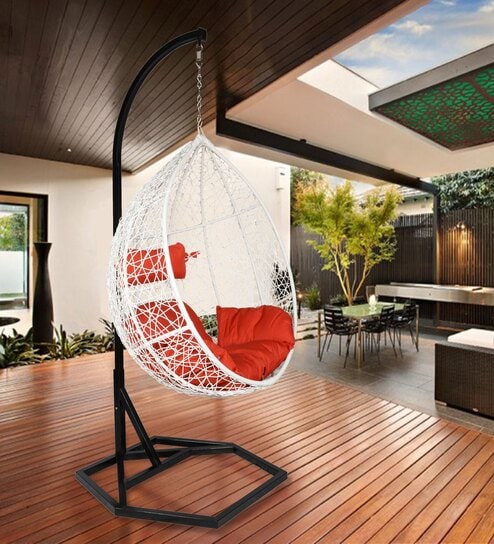 Geneva Wicker Swing In White Finish