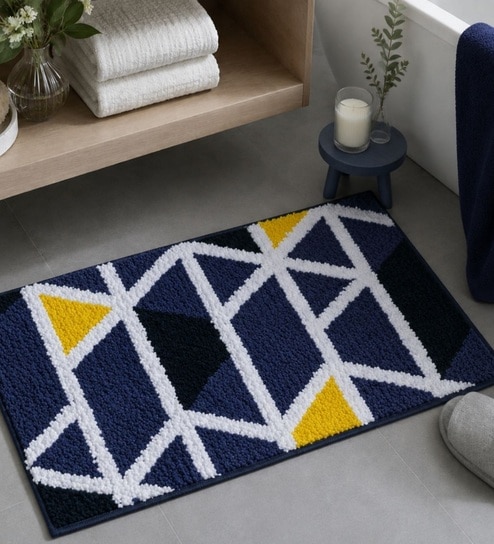 Blue Modern Geometric Non-Slip Bath Mat (40x60 CM)