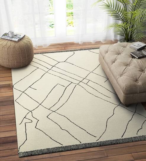 Geometric Geometric Wool 5ft x 8 ft Hand Tufted Carpet