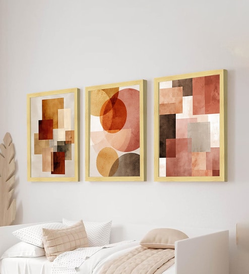 Neutral Geometric Wall Art Framed Set of 3-image-28