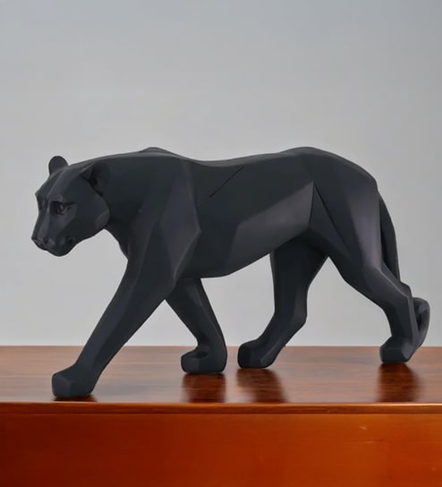 Geometric Panther Sculpture-Black Table d cor