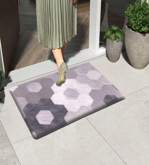 luxe home international Geometric PVC 16x24 Inches Anti Skid Door Mat-picture-18