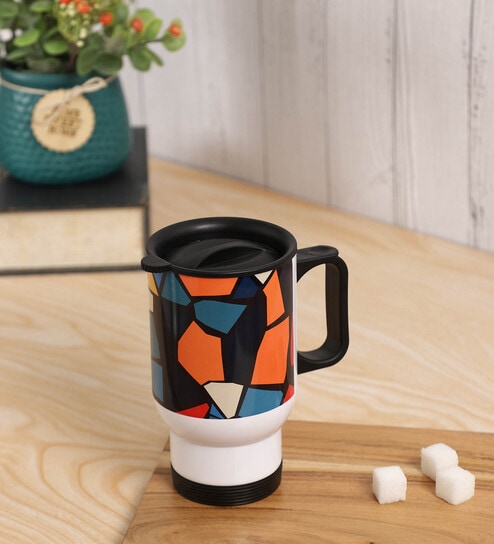 Geometrical Printed Steel Tumbler