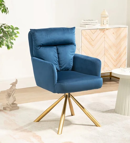 Gerlec Velvet Guest Chair In Green Colour