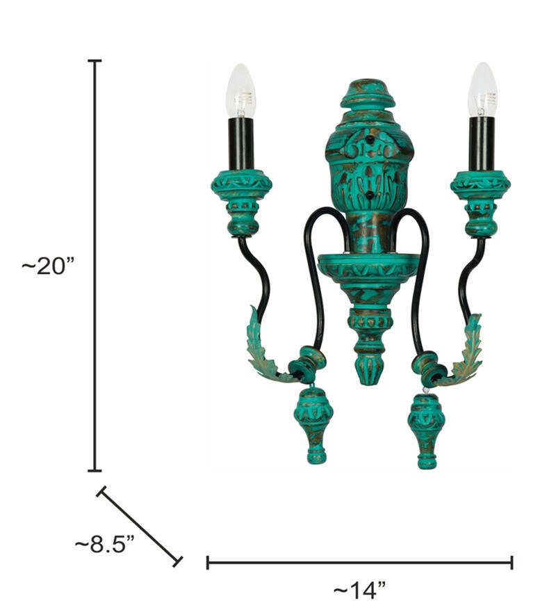 Buy Geen Wood and Steel Candle Wall Light By Fos Lighting Online