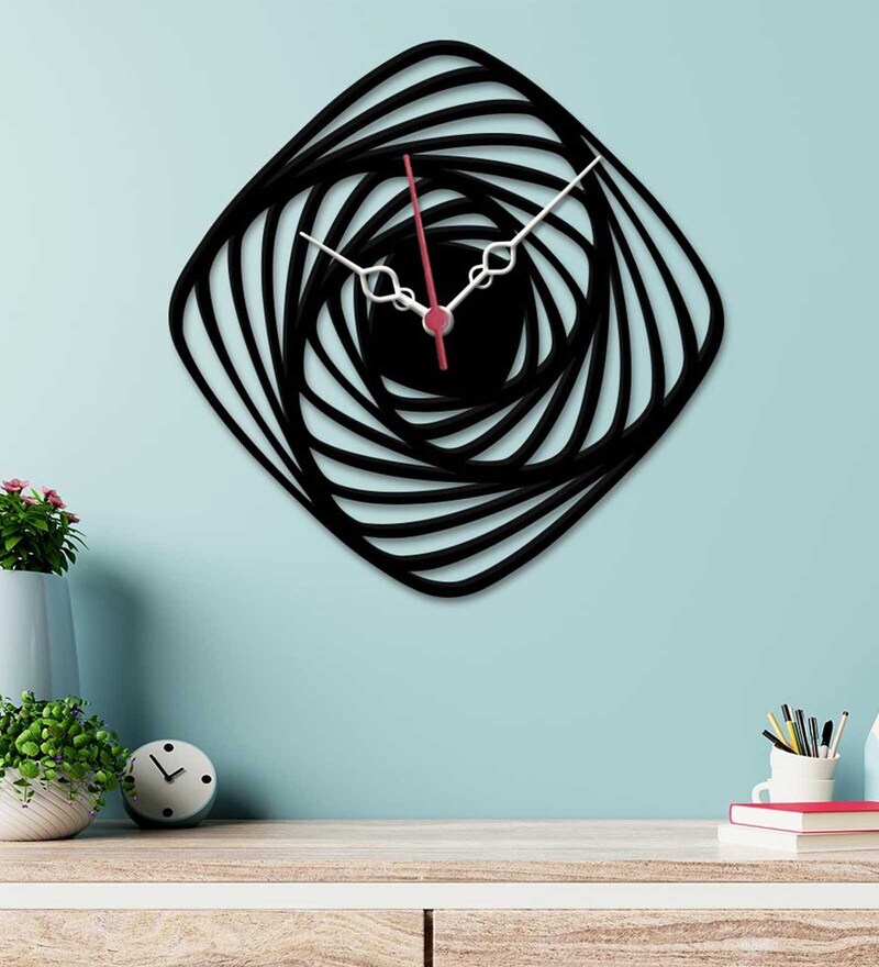 Buy Geometric Wooden Wall Clock by WallMantra Online - Modern Wall ...