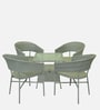 Geelong Wicker Table And Chair Set ( With 4 Chairs ) In Grey Finish