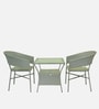 Geelong Wicker Table And Chair Set ( With 4 Chairs ) In Grey Finish