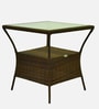 Geelong Wicker Table And Chair Set ( With 2 Chairs ) In Brown Finish