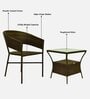 Geelong Wicker Table And Chair Set ( With 2 Chairs ) In Brown Finish
