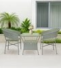 Geelong Wicker Table And Chair Set ( With 2 Chairs ) In Grey Finish