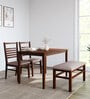 Gem 4 Seater Dining Set in Cappucino Finish with Bench