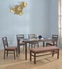 Gem 6 Seater Dining Set in Cappucino Finish with Bench