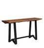 Gemini Solid Wood Console Table In Natural Acacia Finish