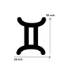 Gemini Zodiac Sign Black Mild Steel Wall Art