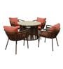 Geneva Wicker 4 Seater Dining Set In Light Brown Finish