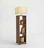 Genevieve Wooden Shelf Floor Lamp with Jute Shade & Brown Base