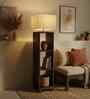 Genevieve Wooden Shelf Floor Lamp with Jute Shade & Brown Base