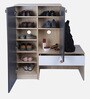Genoa Shoe Rack With Seating In New Walnut Finish Genoa Shoe Rack With Seating In New Walnut Finish
