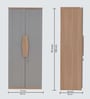 Genting 2 Door Wardrobe In Grey & Brown Finish