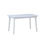 Genting Malaysian Glass Top 4 Seater Dining Table In White Finish