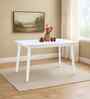 Genting Malaysian Glass Top 4 Seater Dining Table In White Finish