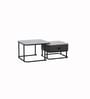 Genting Malaysian Square Sintered Top Coffee Table Set Of 2 In Grey Finish