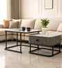 Genting Malaysian Square Sintered Top Coffee Table Set Of 2 In Grey Finish