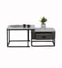 Genting Malaysian Square Sintered Top Coffee Table Set Of 2 In Grey Finish