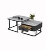 Genting Malaysian Square Sintered Top Coffee Table Set Of 2 In Grey Finish