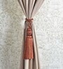 Geo Bead Pandent Curtain Tessel Tieback in Brown Color (Set of 2)