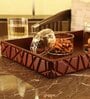 Geo Chocolate Brown Wood Serving Tray
