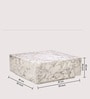 Geoblock Solid Wood Coffee Table in White Colour