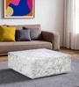 Geoblock Solid Wood Coffee Table in White Colour