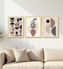 Geometric Botanical Wall Art Framed Set of 3