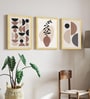 Geometric Botanical Wall Art Framed Set of 3