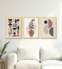 Geometric Botanical Wall Art Framed Set of 3