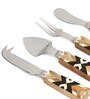 Geometric Brown & Black Stainless Steel (Set of 4) Cheese Knive Set