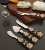 Geometric Brown & Black Stainless Steel (Set of 4) Cheese Knive Set